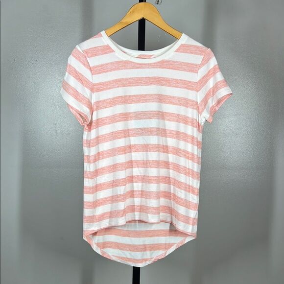 Market & Spruce Pink Relaxed High Low Short Sleeve Tee - Picture 1 of 5